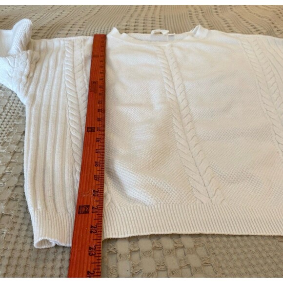 Cyrus Womens Sweater Size XL Cream Cable Knit Crew Neck Dolman Sleeves Stylish - Picture 11 of 12